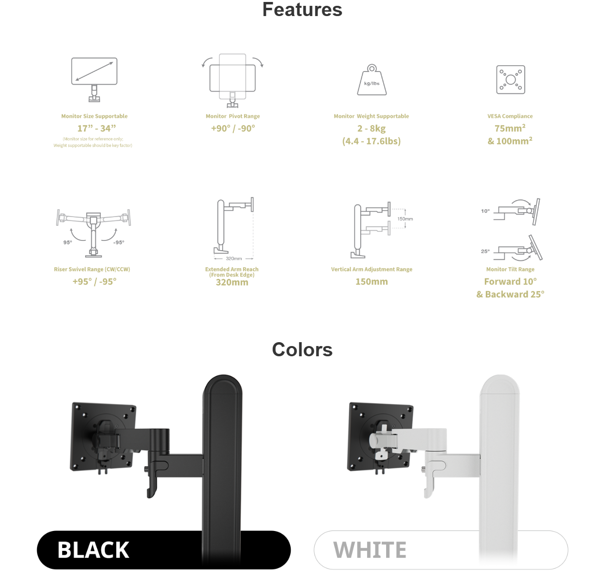デザイン Zgo Monitor Arm | zgo monitor arms